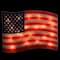 17" Holographic Lighted American Flag Window Silhouette Decoration